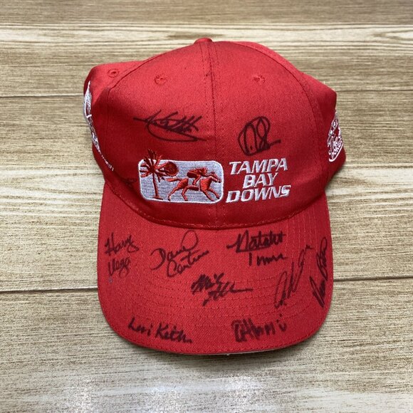 Tampa Bay Downs Horse Rasing Autographed Cap Snap Back The Silk Poker Room - Picture 1 of 14